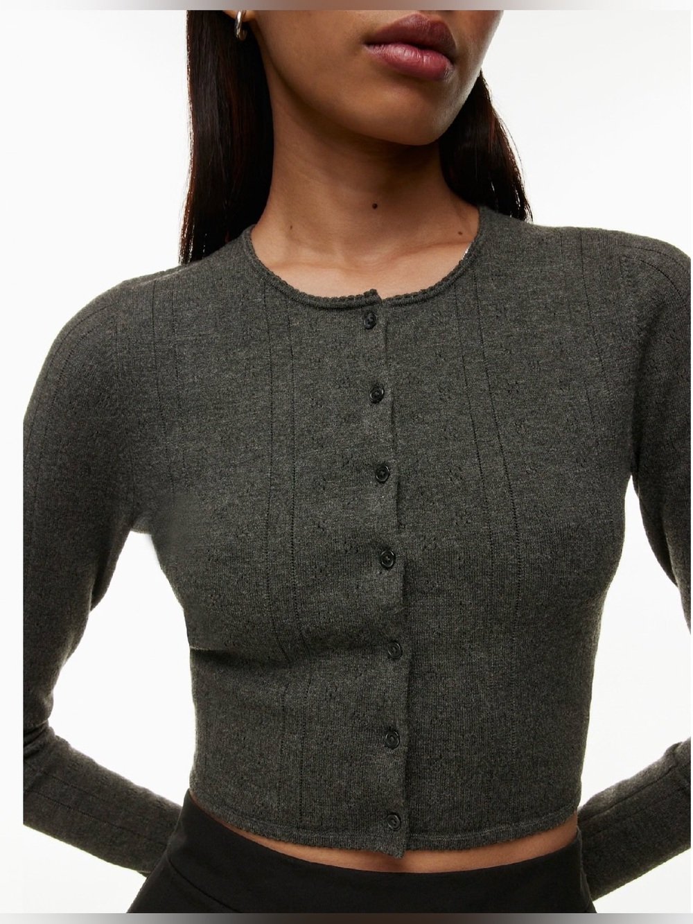 Aritzia color heather charcoal  Izzy Cardigan XL